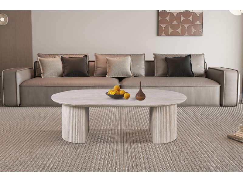 Table basse contemporaine |Table basse avec 6 poufs encastrable, ve...