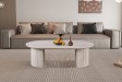 Table basse contemporaine |Table basse avec 6 poufs encastrable, ve...