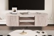 Meuble TV design |Meuble TV/HIFI blanc laqué, 2 tiroirs |adeniahome.com