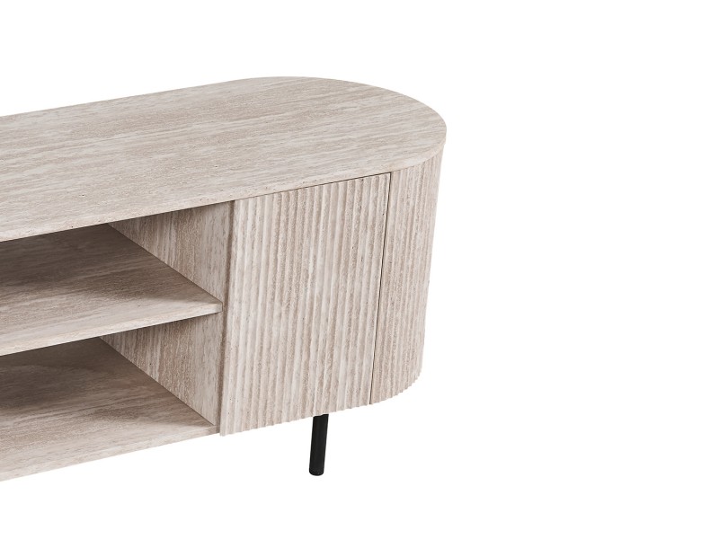 Meuble TV design |Meuble TV/HIFI blanc laqué, 2 tiroirs |adeniahome.com