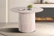 Table LAGOS 120 cm Ronde – Décor Travertin Beige