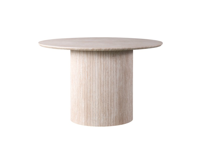 Table LAGOS 120 cm Ronde – Décor Travertin Beige