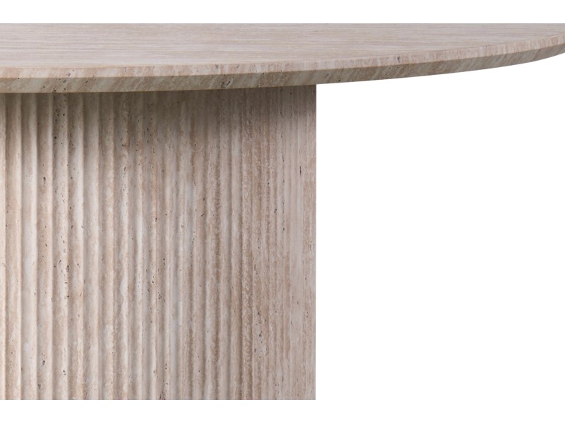 Table LAGOS 120 cm Ronde – Décor Travertin Beige