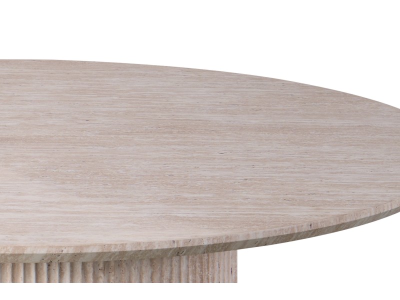 Table LAGOS 120 cm Ronde – Décor Travertin Beige