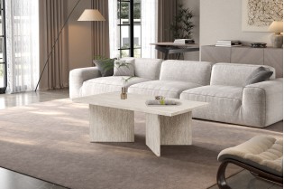 Table basse contemporaine |Table basse avec 6 poufs encastrable, ve... 2