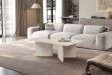 Table basse contemporaine |Table basse avec 6 poufs encastrable, ve...