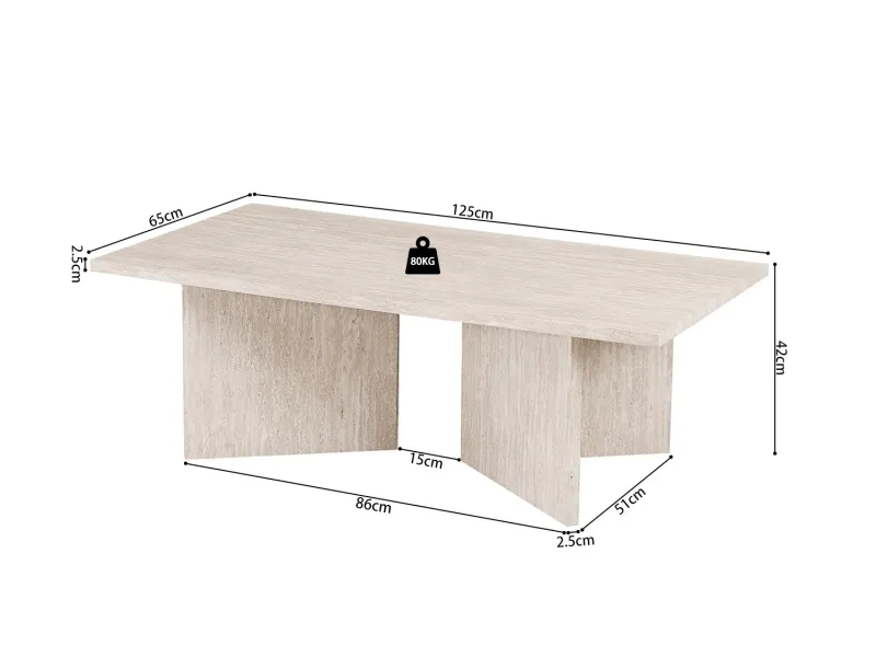 Table basse contemporaine |Table basse avec 6 poufs encastrable, ve...