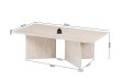 Table basse contemporaine |Table basse avec 6 poufs encastrable, ve...
