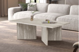 Table basse contemporaine |Table basse avec 6 poufs encastrable, ve...