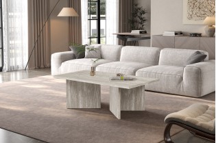 Table basse contemporaine |Table basse avec 6 poufs encastrable, ve... 2