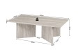 Table basse contemporaine |Table basse avec 6 poufs encastrable, ve...