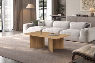 Table basse contemporaine |Table basse avec 6 poufs encastrable, ve... 2