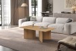 Table basse contemporaine |Table basse avec 6 poufs encastrable, ve...