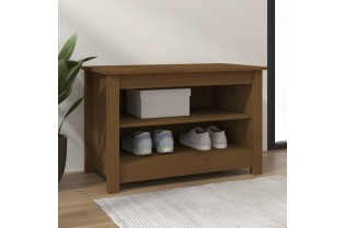 Banc à chaussures Marron miel 70x38x45,5 cm Pin massif