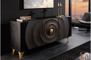 Buffet design minimale en bois massif coloris naturelle 165cm pas cher
