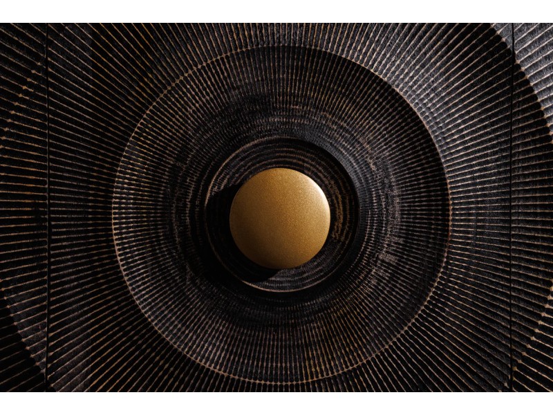 Buffet design minimale en bois massif coloris naturelle 165cm pas cher