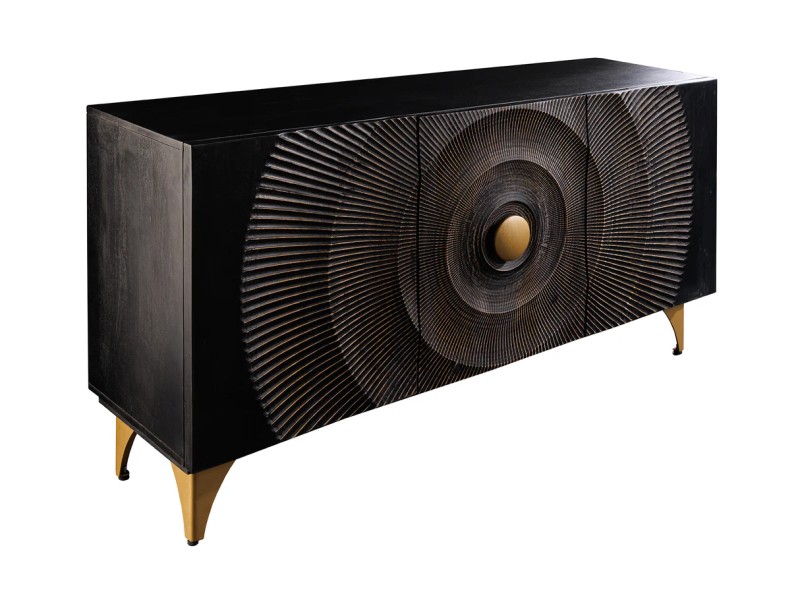 Buffet design minimale en bois massif coloris naturelle 165cm pas cher