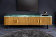 Meuble TV VENEZIANO 160 cm – Bois de manguier & plateau en marbre