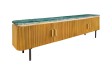 Meuble TV VENEZIANO 160 cm – Bois de manguier & plateau en marbre