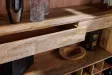 Bar GOLDEN SUNSET 140 cm blanc | Buffet bar moderne bois massif – Adenia Home