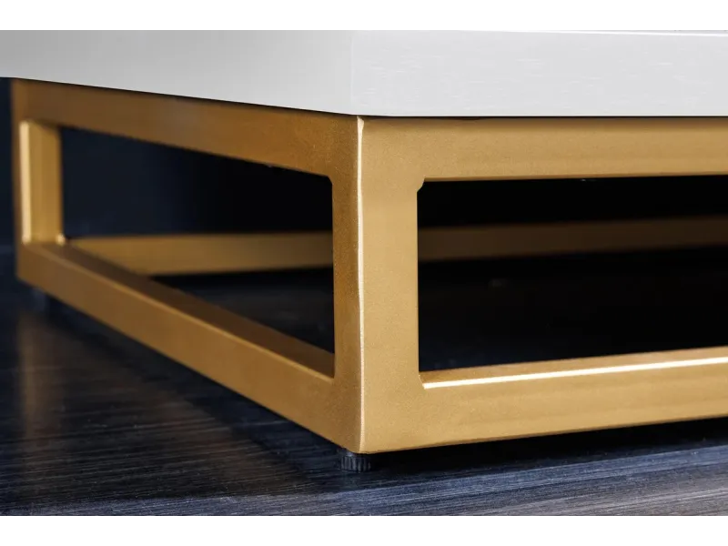Bar GOLDEN SUNSET 140 cm blanc | Buffet bar moderne bois massif – Adenia Home