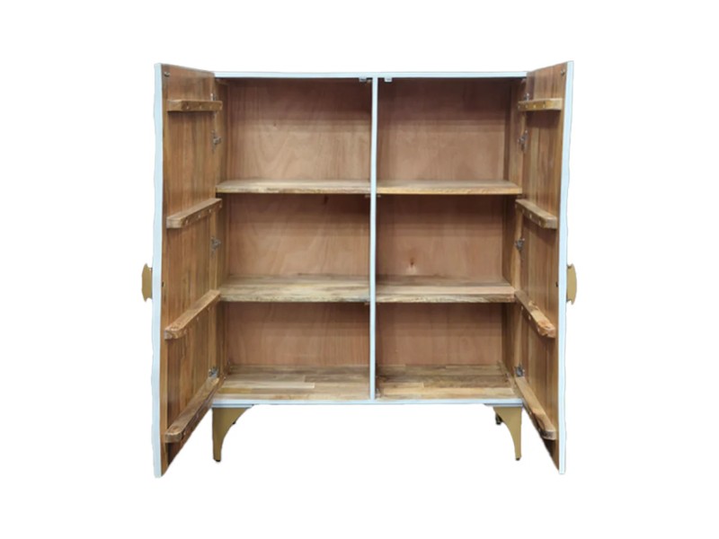 Buffet en bois massif coloris marron 165cm pas cher