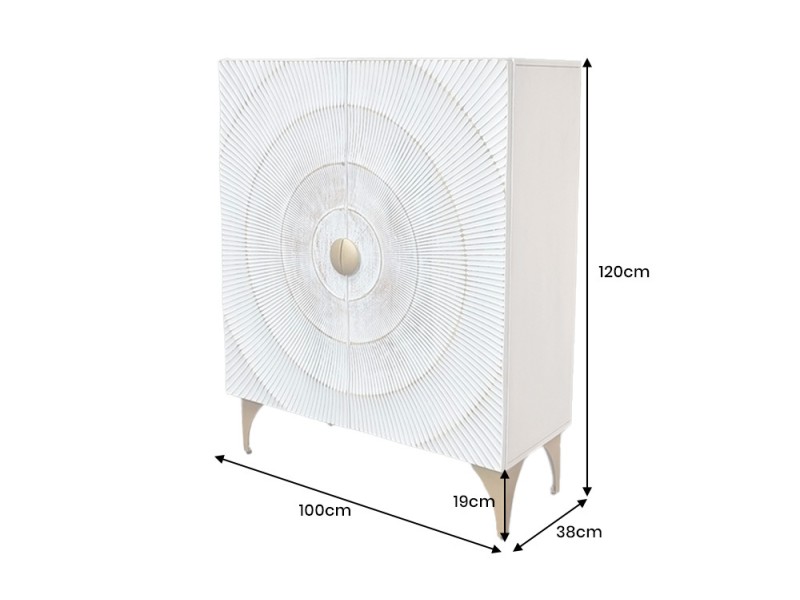 Buffet en bois massif coloris marron 165cm pas cher