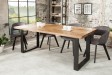 Table à manger en bois massif coloris naturel 240cm pas cher Table à manger en bois massif coloris naturel 240cm pas cher