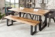 Table à manger en bois massif coloris naturel 240cm pas cher Table à manger en bois massif coloris naturel 240cm pas cher