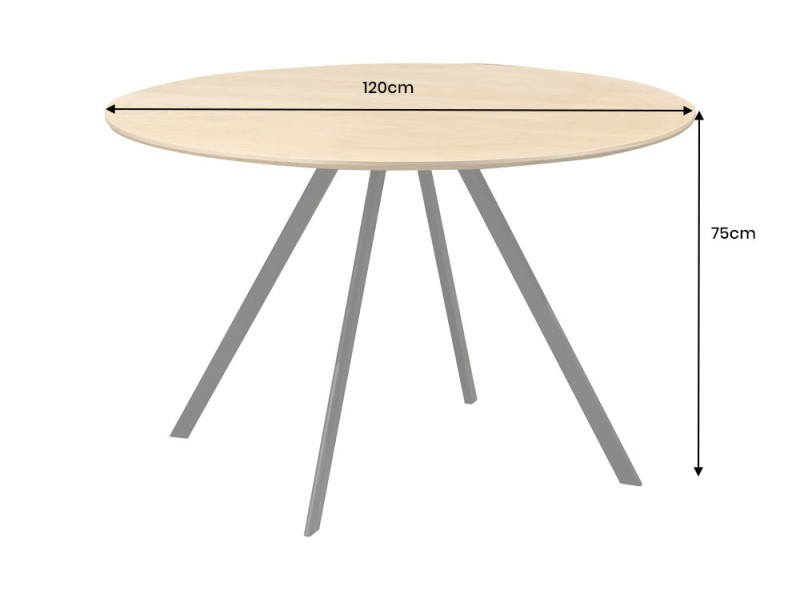 Table ronde ATELIER 120 cm chêne naturel | Adenia Home