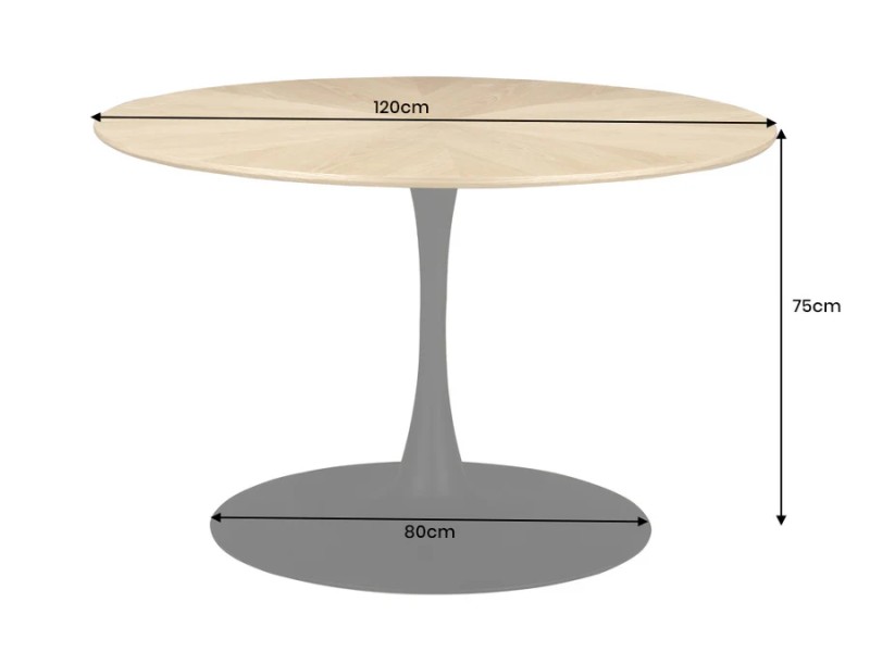 Table ronde ATELIER 120 cm chêne naturel | Adenia Home