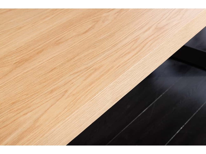 Table ZEUS 210 cm chêne naturel U métal noir | Adenia Home