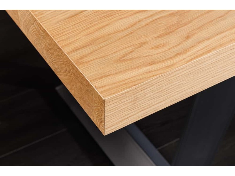 Table ZEUS 210 cm chêne naturel U métal noir | Adenia Home