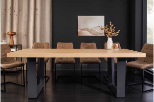 Table ZEUS 210 cm chêne naturel U métal noir | Adenia Home 2