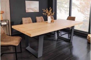 Table ZEUS 210 cm chêne naturel U métal noir | Adenia Home