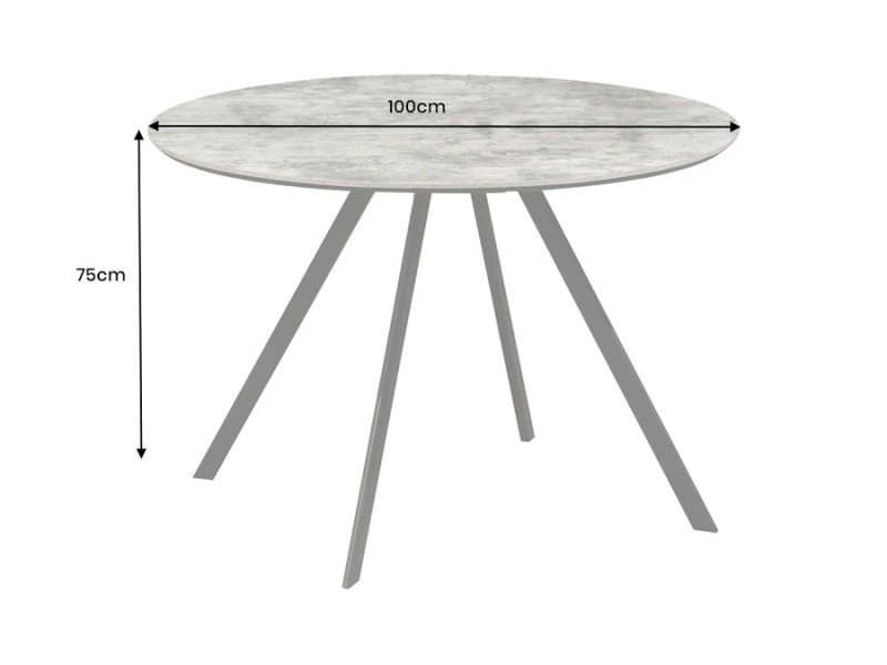 Table ronde ATELIER 100 cm béton gris | Adenia Home