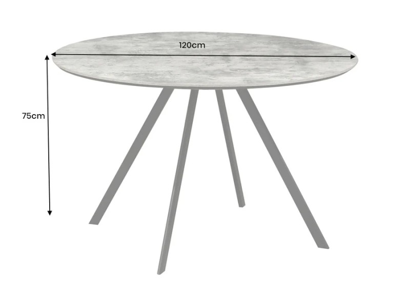 Table ronde ATELIER 120 cm béton gris | Adenia Home