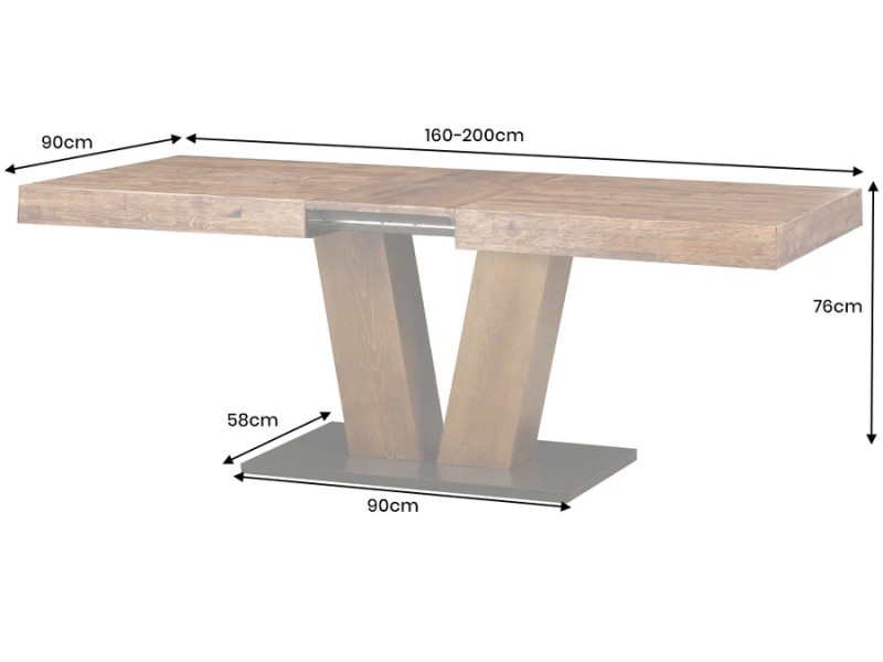 Table extensible RANCHO 160–200 cm pin naturel | Adenia Home