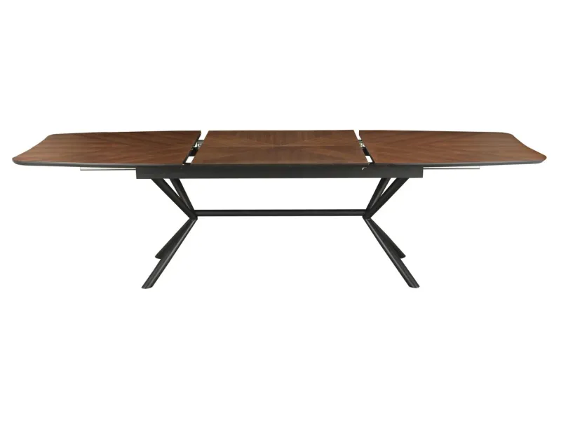 Table GRANDEZZA 180–270 cm noyer naturel métal noir | Adenia Home