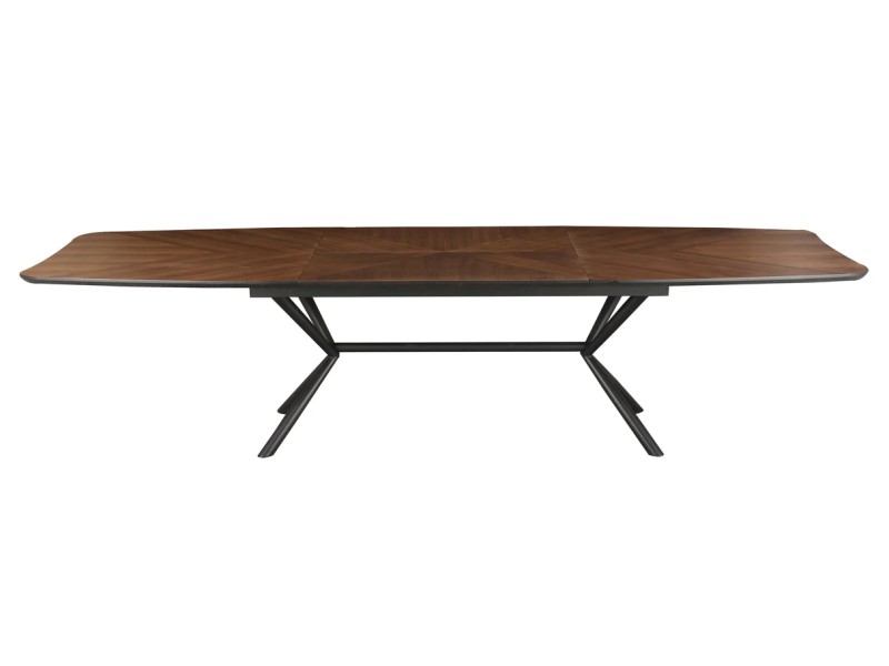 Table GRANDEZZA 180–270 cm noyer naturel métal noir | Adenia Home