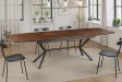 Table GRANDEZZA 180–270 cm noyer naturel métal noir | Adenia Home