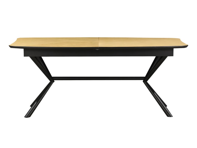 Table GRANDEZZA 180–270 cm chêne naturel métal noir | Adenia Home