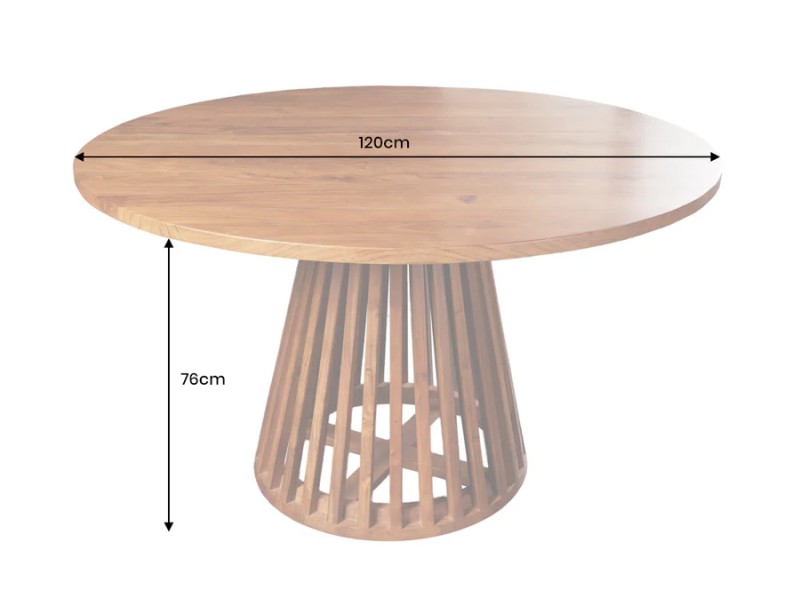 Table ronde MAISON JADE 120 cm bois d’acacia | Adenia Home