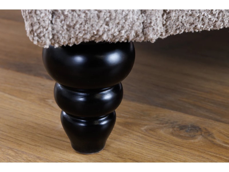 Canapé-lit Chesterfield 3 places grège bouclé | Adenia Home