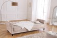 Canapé-lit Chesterfield 3 places grège bouclé | Adenia Home