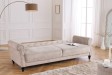 Canapé-lit Chesterfield 3 places grège bouclé | Adenia Home