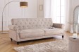 Canapé-lit Chesterfield 3 places grège bouclé | Adenia Home
