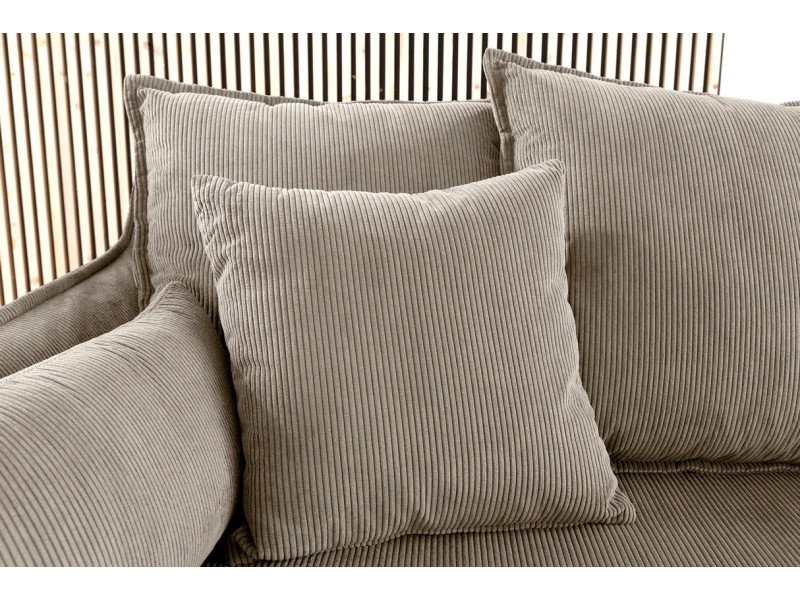 Canapé HEAVEN 3 places velours côtelé grège | Adenia Home