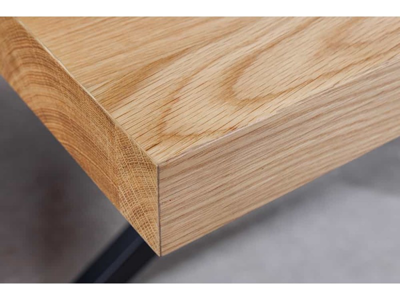 Table ZEUS 200 cm chêne naturel étoile métal noir | Adenia Home