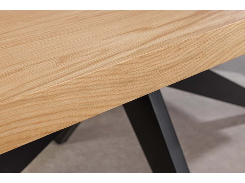 Table ZEUS 200 cm chêne naturel étoile métal noir | Adenia Home
